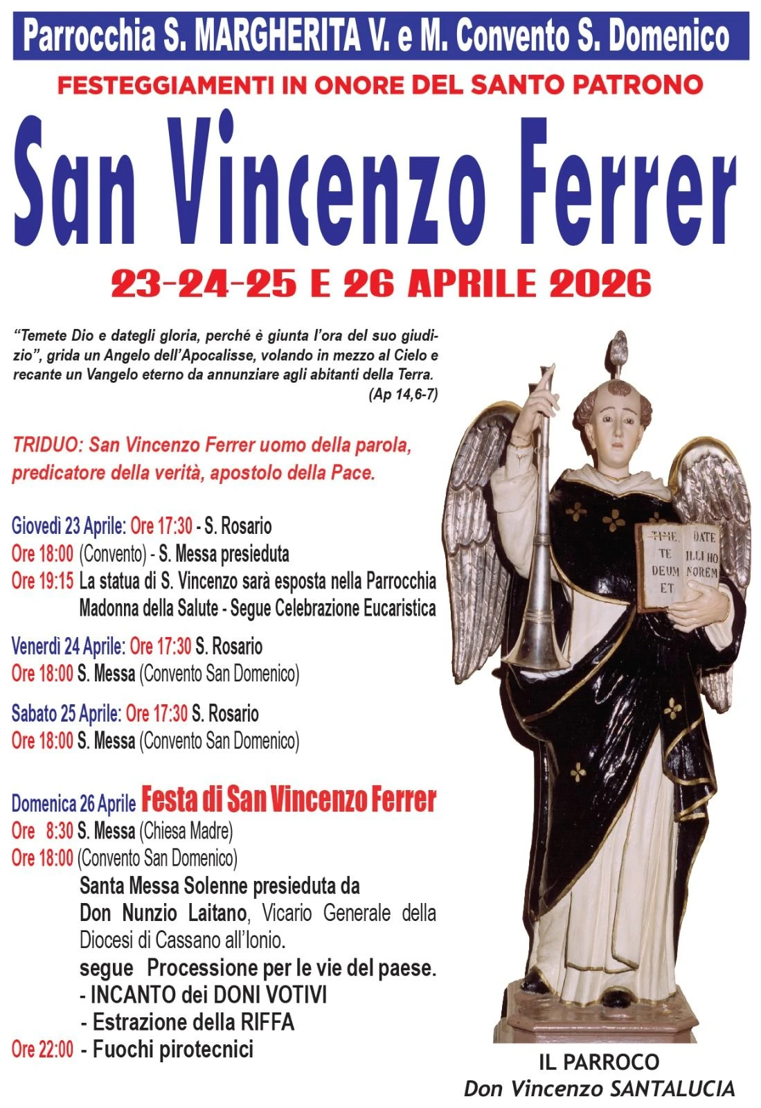San Vincenzo Ferrer, Patrono di Amendolara