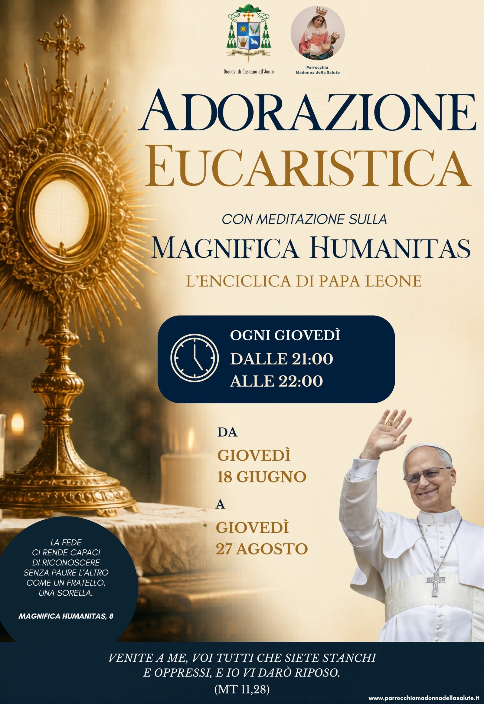 Adorazione Eucaristica con meditazione sulla Magnifica Humanitas