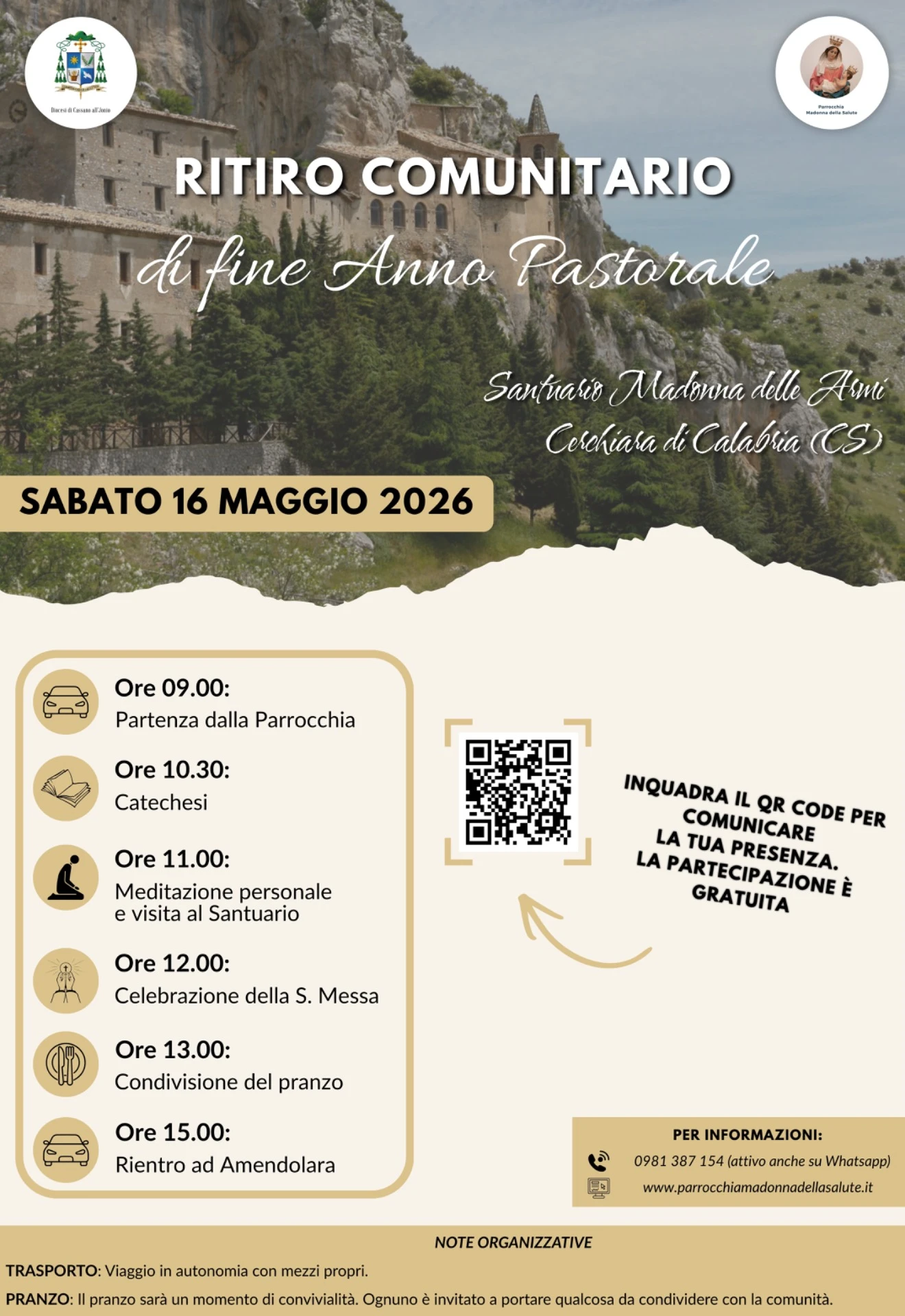 Ritiro Comunitario di fine Anno Pastorale al Santuario della Madonna delle Armi