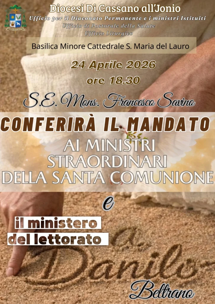 Ministri straordinari dell’Eucaristia: il Vescovo Savino conferisce il mandato. Gioia per la Parrocchia Madonna della Salute