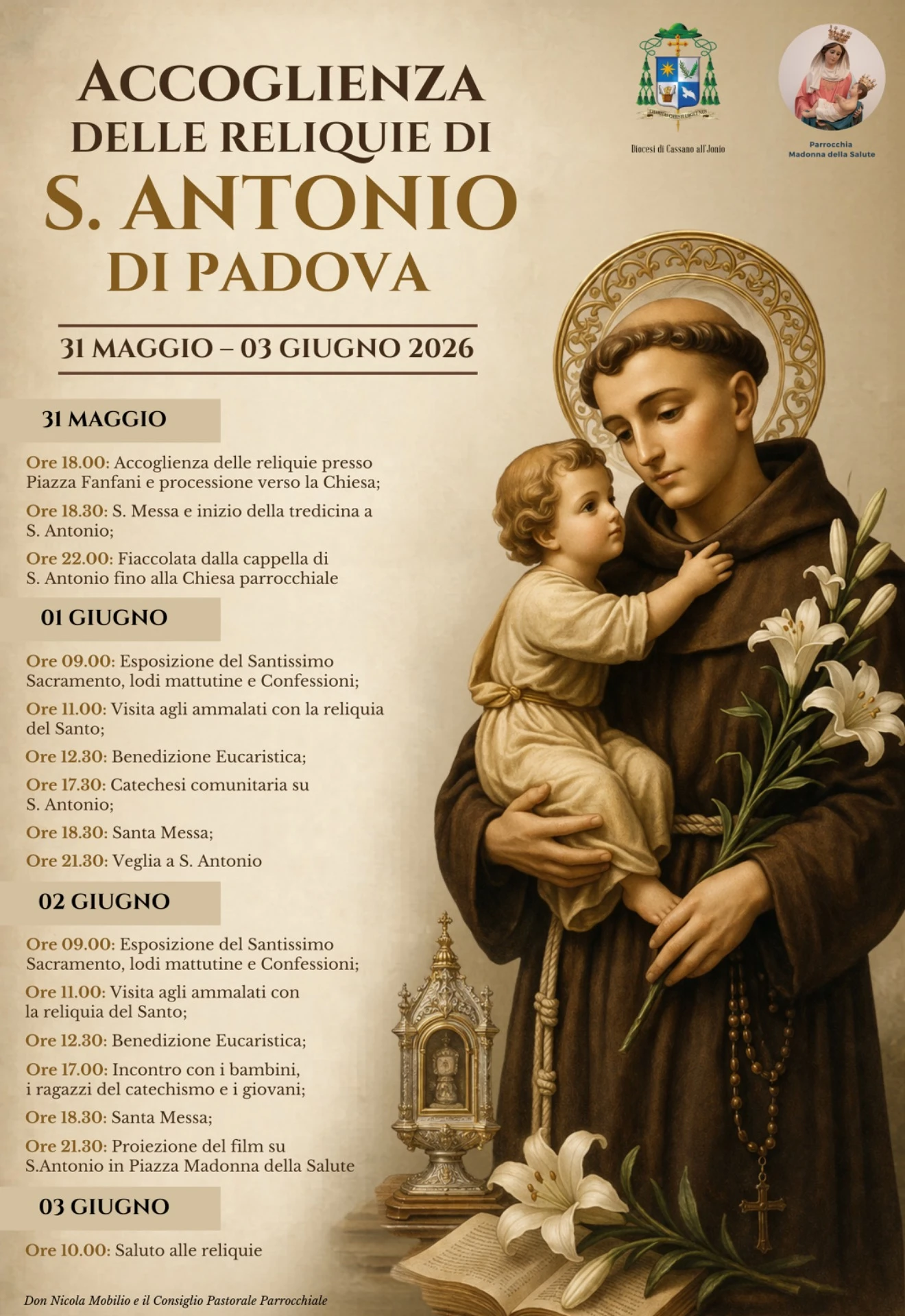 Amendolara accoglie le Reliquie di Sant’Antonio di Padova