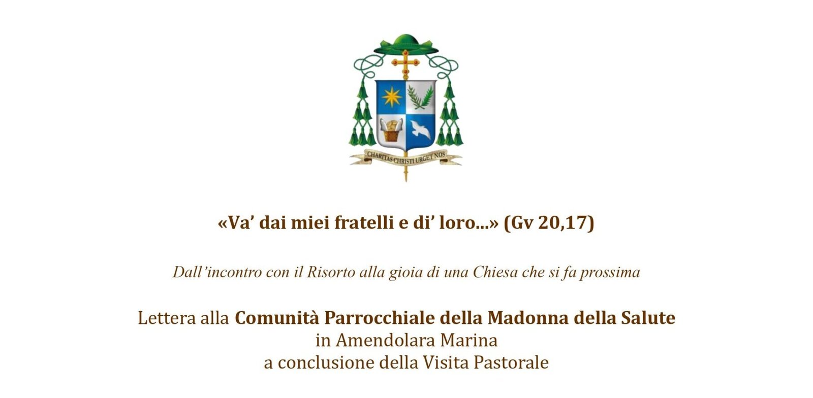 Lettera del Vescovo Mons. Savino a conclusione della Visita Pastorale
